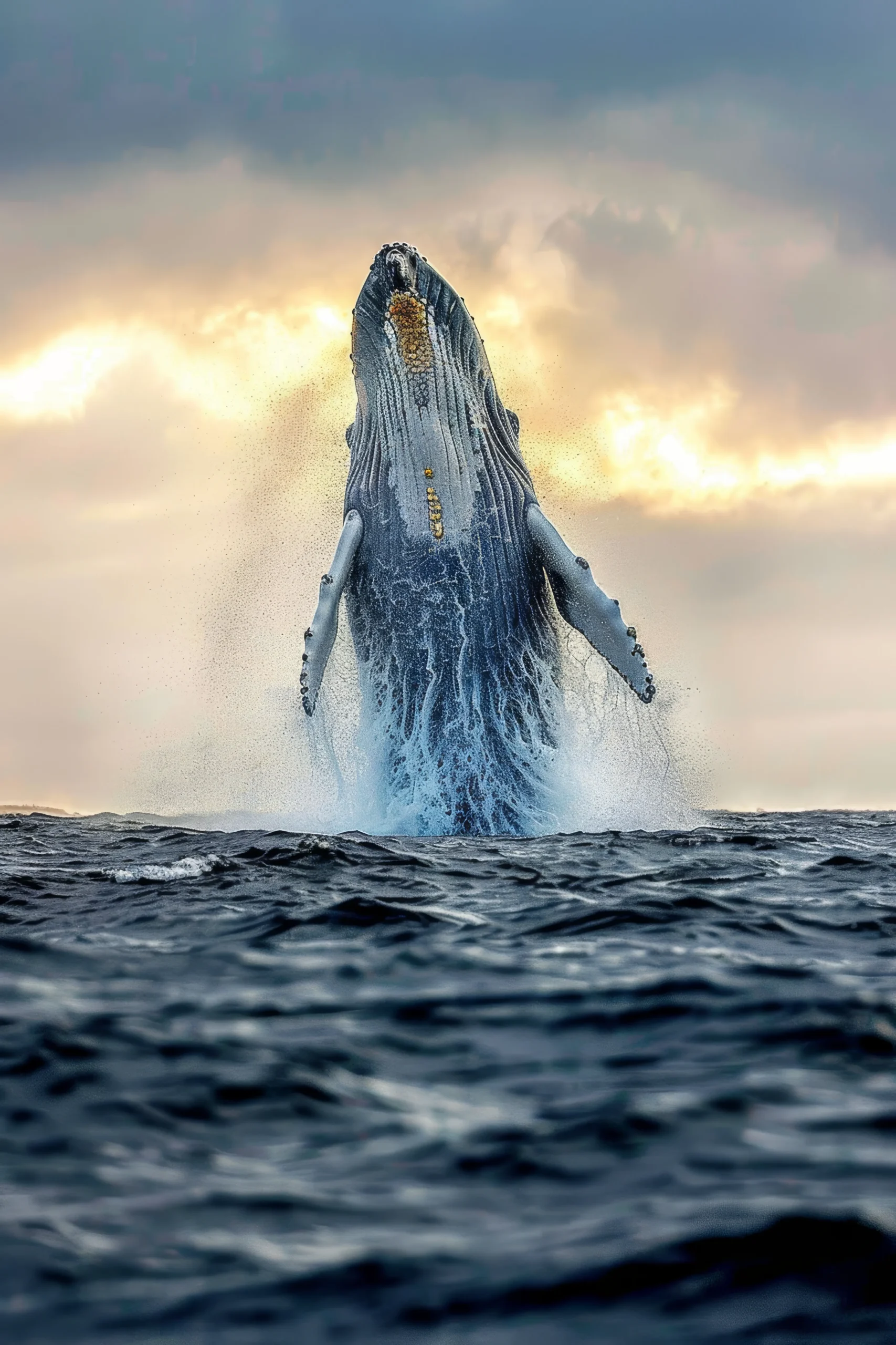 A whale breaching the ocean surface