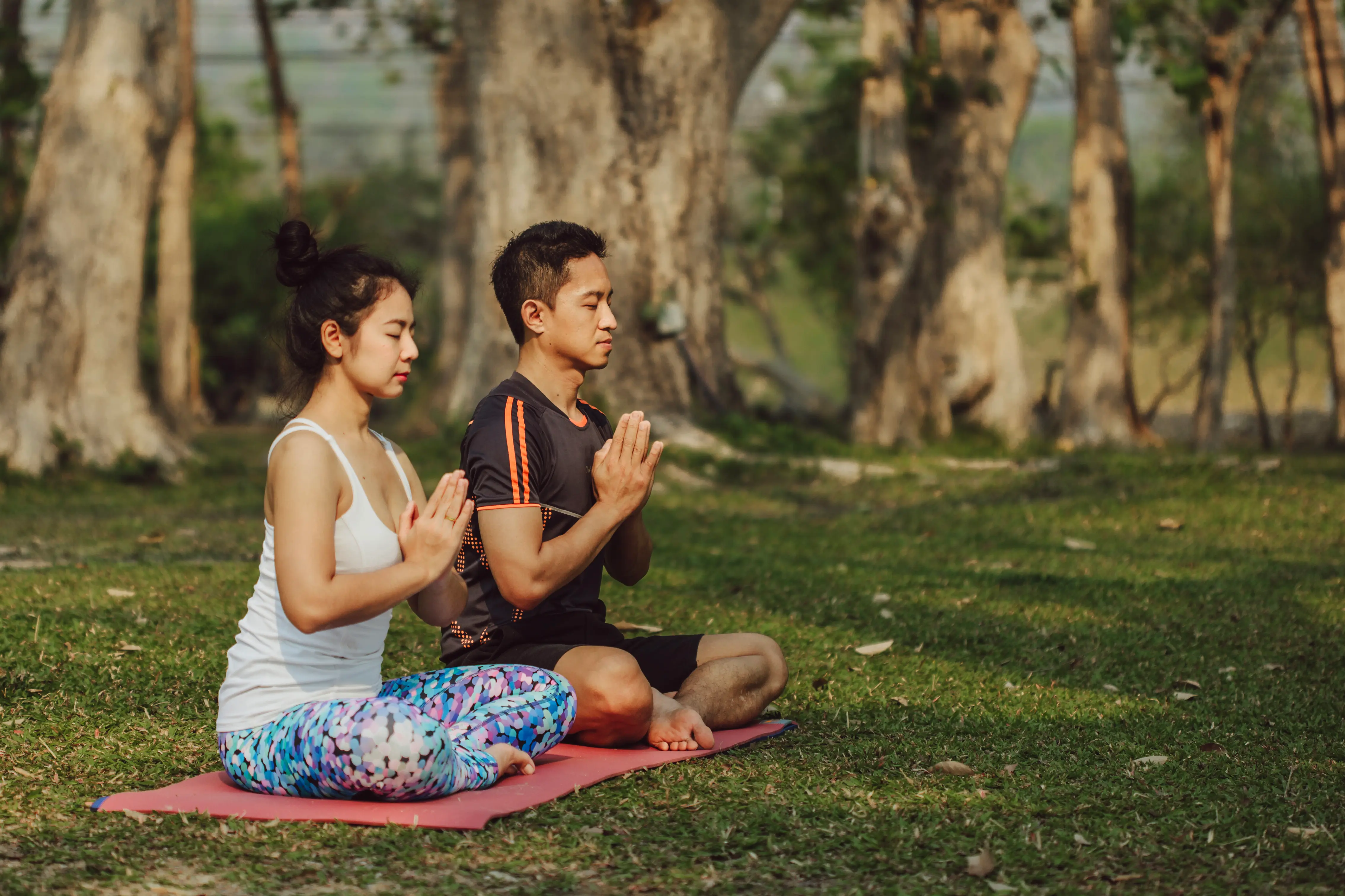 Meditation session on the beach